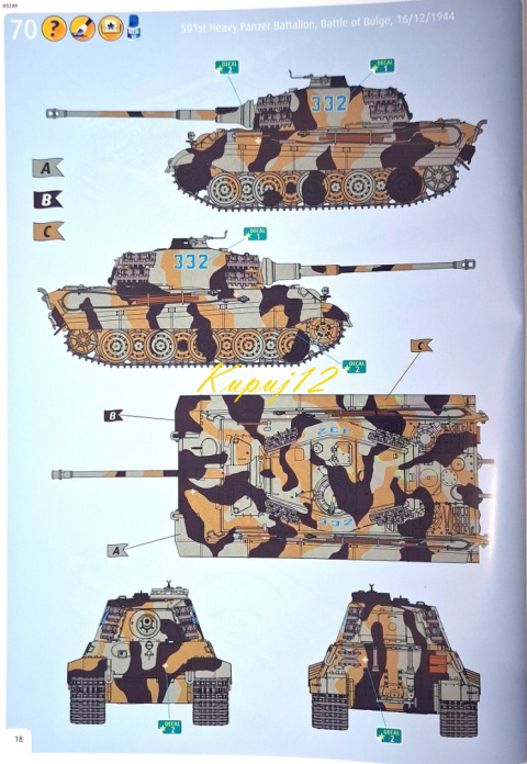 PANZER Tiger II Ausf .B King Tiger zestaw z matą modelarską A3, farbami, klejem, pędzelkami, taśmą.... Ardeny 1944 rok. PANZER Tiger II Ausf .B King Tiger zestaw z matą modelarską A3, farbami, klejem, pędzelkami, taśmą.... Ardeny 1944 rok.