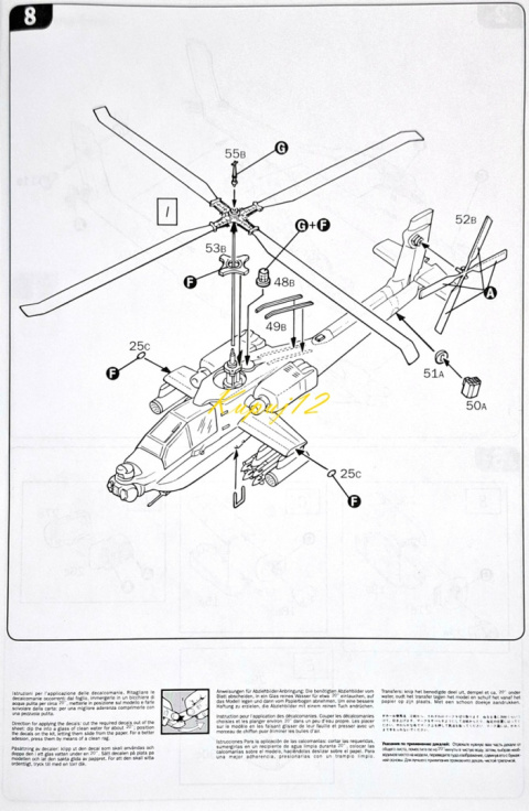 AH-64A APACHE Amerykański szturmowy śmigłowiec Model do sklejania+Mata,farby, lakier, klej, pędzle, narzędzia AH-64A APACHE Amerykański szturmowy śmigłowiec Model do sklejania+Mata,farby, lakier, klej, pędzle, narzędzia