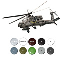 AH-64A APACHE Amerykański szturmowy śmigłowiec Model do sklejania+farby, lakier, wash