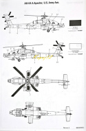 AH-64A APACHE Amerykański szturmowy śmigłowiec Model do sklejania+farby, lakier, wash