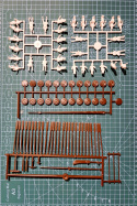 DUŻY MODEL łódź Wikingów Drakkar skala 1:60, 31 cm+ zestaw farb modelarskich z fabą podkładową....