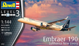 EMBRAER 190 Pasażerski samolot plastikowy model do sklejania samolotu Revell