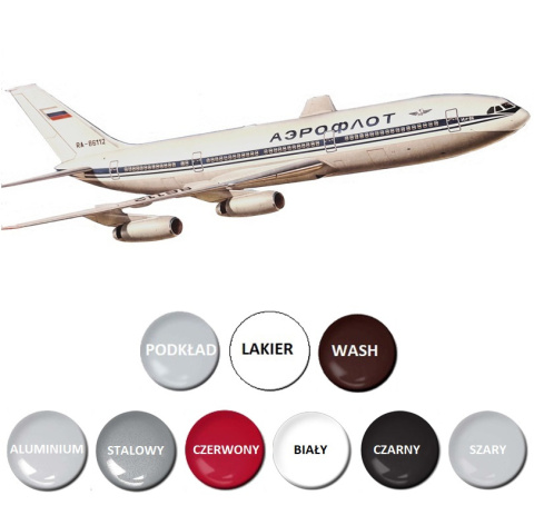 DUŻY plastikowy model do sklejania samolotu pasażerskiego Ił-86 + farby.... DUŻY plastikowy model do sklejania samolotu pasażerskiego Ił-86 + farby....