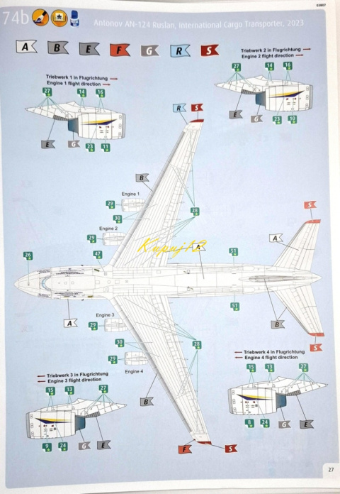 MODEL do sklejania samolotu Antonow An-124 Ruslan Zestaw: farba podkładowa, farby, lakier, wash MODEL do sklejania samolotu Antonow An-124 Ruslan Zestaw: farba podkładowa, farby, lakier, wash