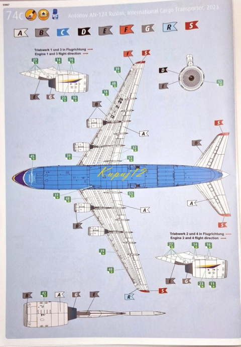 MODEL do sklejania samolotu Antonow An-124 Ruslan Zestaw: farba podkładowa, farby, lakier, wash MODEL do sklejania samolotu Antonow An-124 Ruslan Zestaw: farba podkładowa, farby, lakier, wash
