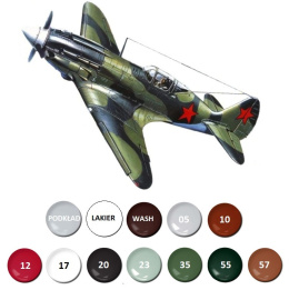 MODEL samolot do sklejania Mig-3 + podkład, farby, lakier, wash...