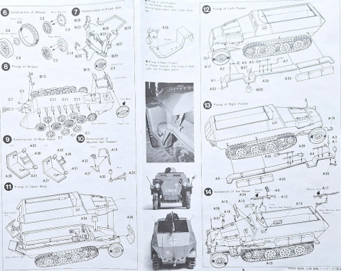 NIEMIECKI transporter opancerzony Hanomag Sdk.Fz.251 + mata A3, klej, 3 pędzle, farby, podkład, lakier, skala 1:35 NIEMIECKI transporter opancerzony Hanomag Sdk.Fz.251 + mata A3, klej, 3 pędzle, farby, podkład, lakier, skala 1:35