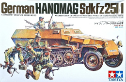 NIEMIECKI transporter opancerzony Hanomag Sdk.Fz.251 + mata A3, klej, 3 pędzle, farby, podkład, lakier, skala 1:35