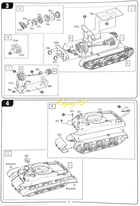 SHERMAN M4A1 Amerykański czołg Plastikowy model Podkład, farby, klej pędzle SHERMAN M4A1 Amerykański czołg Plastikowy model Podkład, farby, klej pędzle