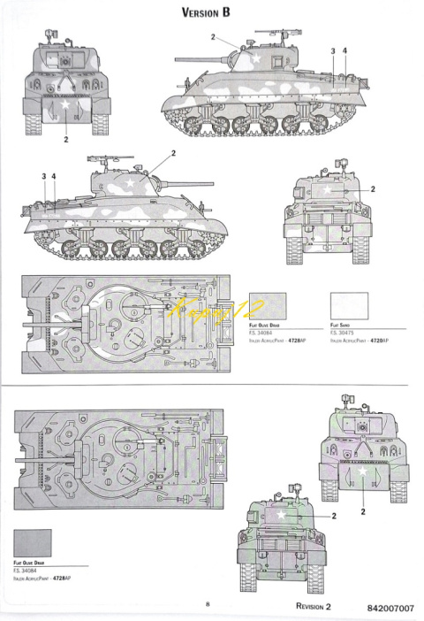 SHERMAN M4A1 Amerykański czołg Plastikowy model Podkład, farby, klej pędzle SHERMAN M4A1 Amerykański czołg Plastikowy model Podkład, farby, klej pędzle