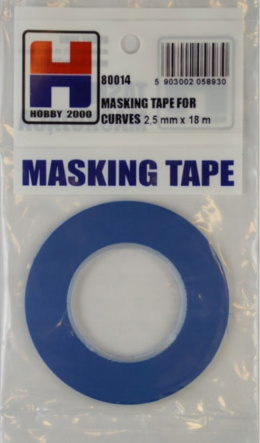 Taśma maskująca modelarska papierowa do odcinania kolorów, masking tape Hobby 2000 80003 2,5 mm