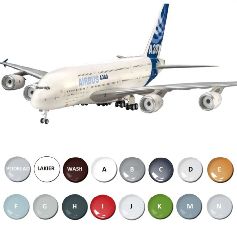AIRBUS A380 New livery DUŻY plastikowy model do sklejania samolotu pasażerskiego + farby.... AIRBUS A380 New livery DUŻY plastikowy model do sklejania samolotu pasażerskiego + farby....