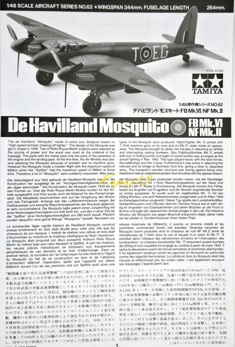 DE HAVILLAND Mosquito FB Mk.VI/NF Mk.II plastikowy model do sklejania samolotu+ farby, lakier DE HAVILLAND Mosquito FB Mk.VI/NF Mk.II plastikowy model do sklejania samolotu+ farby, lakier