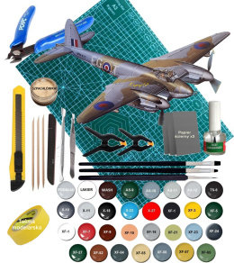 DE HAVILLAND Mosquito FB Mk.VI/NF Mk.II plastikowy model do sklejania samolotu+ farby, lakier