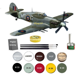 MODEL samolot do sklejania Hawker Hurricane MK.II C+farby, lakier, klej, pędzelki