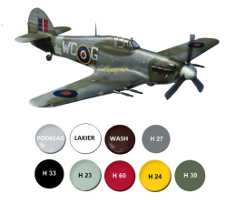 MODEL samolot do sklejania Hawker Hurricane MK.II C+ podkład, farby, lakier, wash