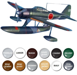 NAKAJIMA A6M2-N plastikowy model do sklejania samolotu+ farby, lakier