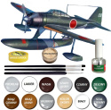 NAKAJIMA A6M2-N plastikowy model do sklejania samolotu zielony + klej, pędzel x3, farby, lakier