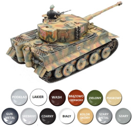 TIGER I mid produktion, model czołgu zestaw z farbami.