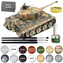 TIGER I mid produktion, model czołgu zestaw z klejem, pędzelkami, farbami.....