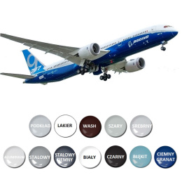 BOEING 787-9 DREAMLINER duży plastikowy model do sklejania samolotu pasażerskiego + farby....