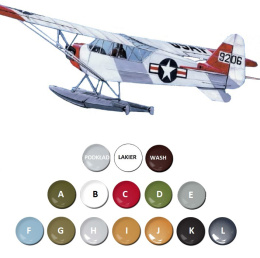 MODEL amerykańskiego samolotu PIPER L-4 + farby, podkład i inne dodatki.......