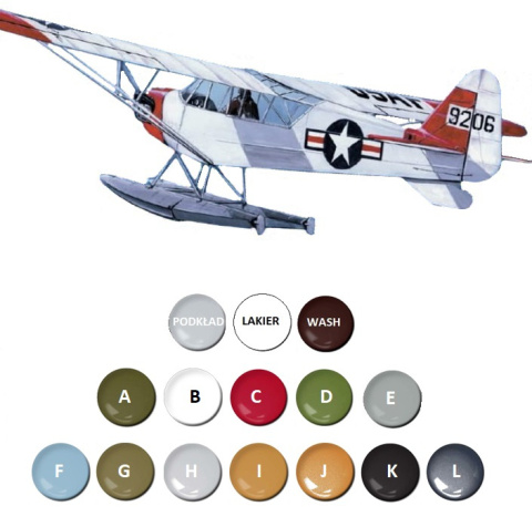 MODEL amerykańskiego samolotu PIPER L-4 + farby, podkład i inne dodatki....... MODEL amerykańskiego samolotu PIPER L-4 + farby, podkład i inne dodatki.......