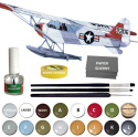 MODEL amerykańskiego samolotu PIPER L-4 + klej, pędzle, farby, podkład i inne dodatki.......