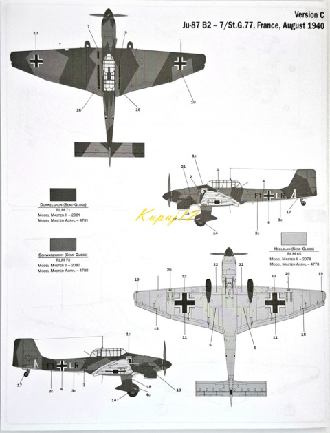 MODEL samolot do sklejania Junkers Ju-87 B2R2 Stuka+ mata,farby, lakier, klej, pedzle MODEL samolot do sklejania Junkers Ju-87 B2R2 Stuka+ mata,farby, lakier, klej, pedzle