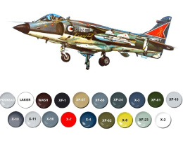 MODEL samolot do sklejania Royal Navy Sea Harrier FRS.1+ podkład, farby, lakier, wash