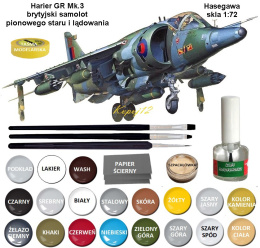 MODEL samolotu HARRIER GR Mk.3+ klej, podkład, farby, lakier, wash