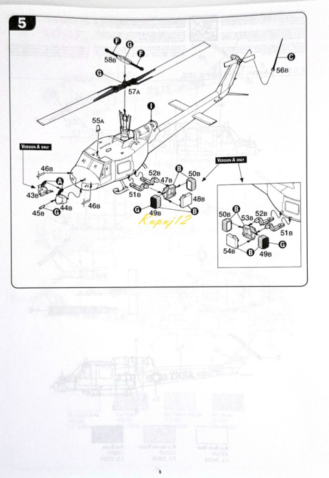 MODEL śmigłowca Bell UH-1B Huey+ podkład, farby, lakier, wash MODEL śmigłowca Bell UH-1B Huey+ podkład, farby, lakier, wash