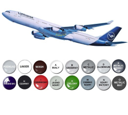 AIRBUS A340-300 duży plastikowy model do sklejania samolotu pasażerskiego + farby....
