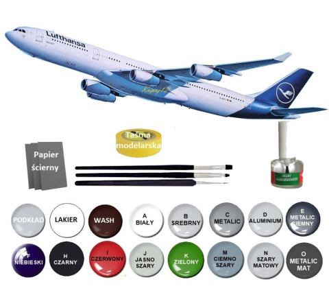 AIRBUS A340-300 duży plastikowy model do sklejania samolotu pasażerskiego + farby.... AIRBUS A340-300 duży plastikowy model do sklejania samolotu pasażerskiego + farby....