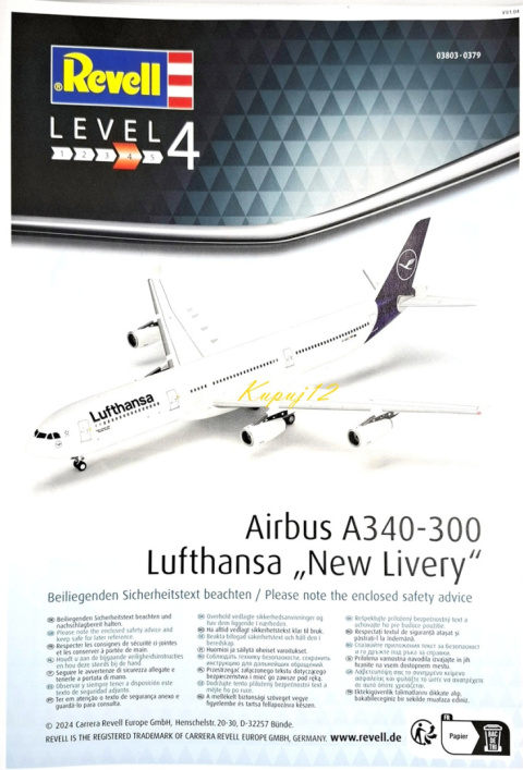 AIRBUS A340-300 duży plastikowy model do sklejania samolotu pasażerskiego + farby.... AIRBUS A340-300 duży plastikowy model do sklejania samolotu pasażerskiego + farby....
