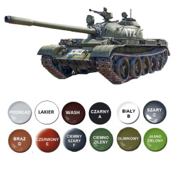 MODEL T-55A radziecki czołg Zestaw: farby, lakier, wash