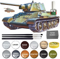 MODEL T-34/76 radziecki czołg Zestaw: klej, pędzle, farby, lakier, wash