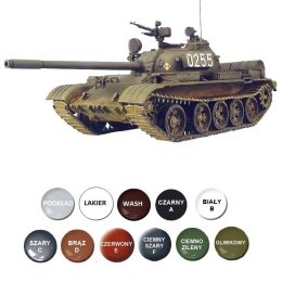 MODEL T-55A -55A – czołg podstawowy polskich dywizji pancernych. Zestaw: farby, lakier, wash