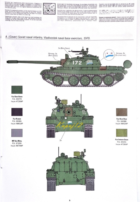 MODEL T-55A -55A – czołg podstawowy polskich dywizji pancernych. Zestaw: farby, lakier, wash MODEL T-55A -55A – czołg podstawowy polskich dywizji pancernych. Zestaw: farby, lakier, wash