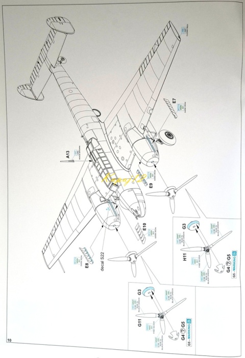 Model samolot do sklejania Messerschmitt Bf 110E Eduard Skala 1:72 7464