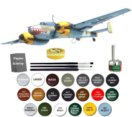 MODEL samolot do sklejania Messerschmitt Bf 110E+farby, lakier, klej, pędzle