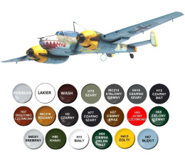MODEL samolot do sklejania Messerschmitt Bf 110E+ podkład, farby, lakier, wash