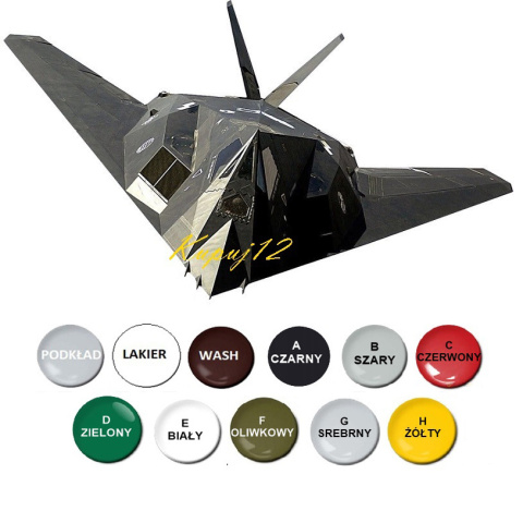 MODEL samolotu do sklejania F-117 Nighthawk, farby, lakier, wash MODEL samolotu do sklejania F-117 Nighthawk, farby, lakier, wash
