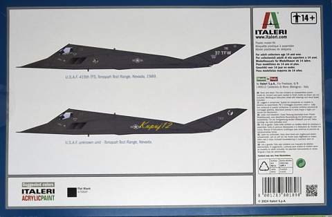 MODEL samolotu do sklejania F-117 Nighthawk, farby, lakier, wash MODEL samolotu do sklejania F-117 Nighthawk, farby, lakier, wash