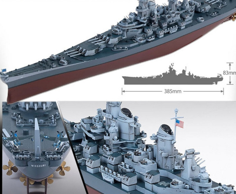 OKRĘT model amerykański pancernik , Missouri BB-63 skala 1:700+ zestaw farb modelarskich z fabą podkładową.... OKRĘT model amerykański pancernik , Missouri BB-63 skala 1:700+ zestaw farb modelarskich z fabą podkładową....