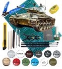 M24 CHAFFEE Amerykański czołg Plastikowy model do sklejania Podkład, farby