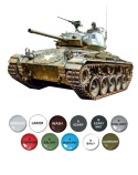 M24 CHAFFEE Amerykański czołg Plastikowy model do sklejania Podkład, farby