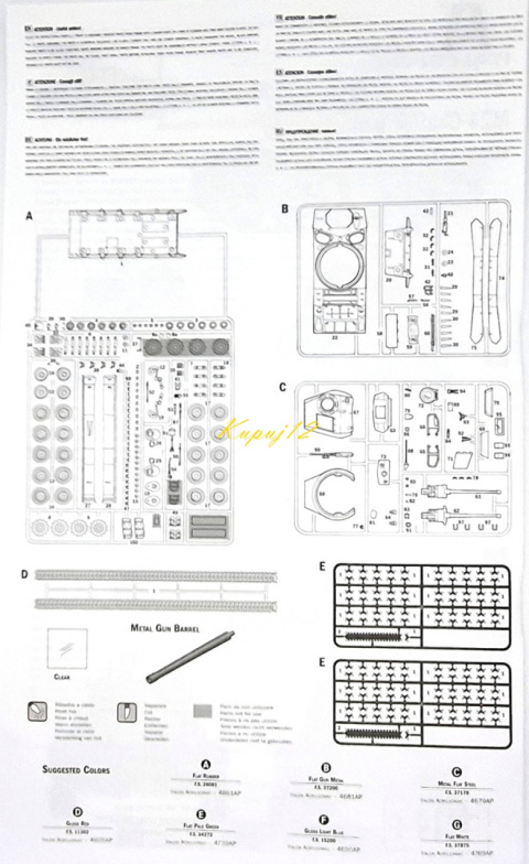 M24 CHAFFEE Amerykański czołg Plastikowy model do sklejania Podkład, farby M24 CHAFFEE Amerykański czołg Plastikowy model do sklejania Podkład, farby