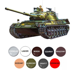 MODEL czołgu do sklejania Kampfpanzer Leopard + Farby podkład, wash