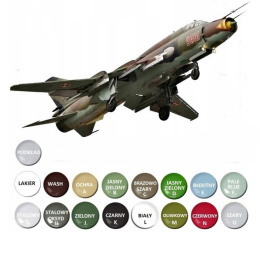 MODEL samolotu do sklejania Polski Su-22UM-3K Fitter G + farby do modeli, lakier, podkład, ZESTAW DLA MODELARZA